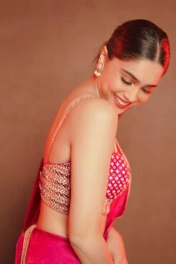 Punit Balana Rani Pink Embroidered Sari Set 14 Punit Balana Rani Pink Embroidered Sari Set -Inca Sales Store 711pb8 3