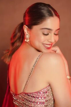 Punit Balana Rani Pink Embroidered Sari Set 12 Punit Balana Rani Pink Embroidered Sari Set -Inca Sales Store 711pb8 6