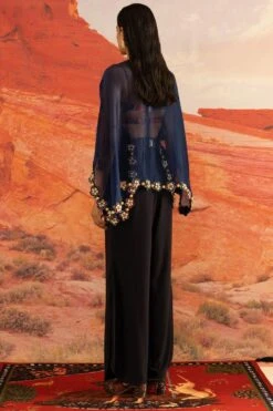 Shivan & Narresh Sapphire Peri Golden Skein Cape -Inca Sales Store 711sn16 4