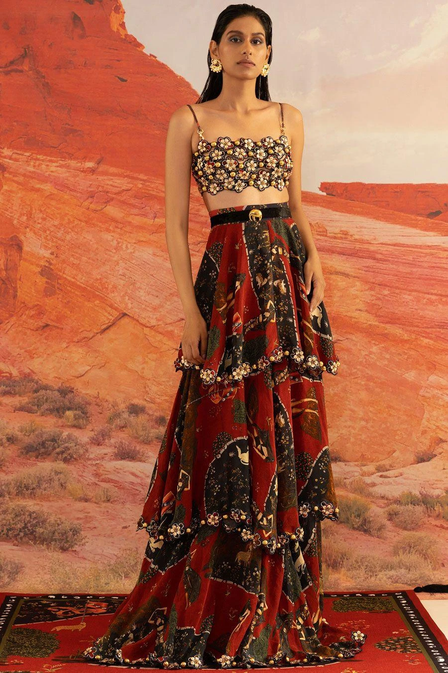 Shivan & Narresh Wildings Layered Bohemian Skirt With A Bustier 3 Shivan & Narresh Wildings Layered Bohemian Skirt With A Bustier