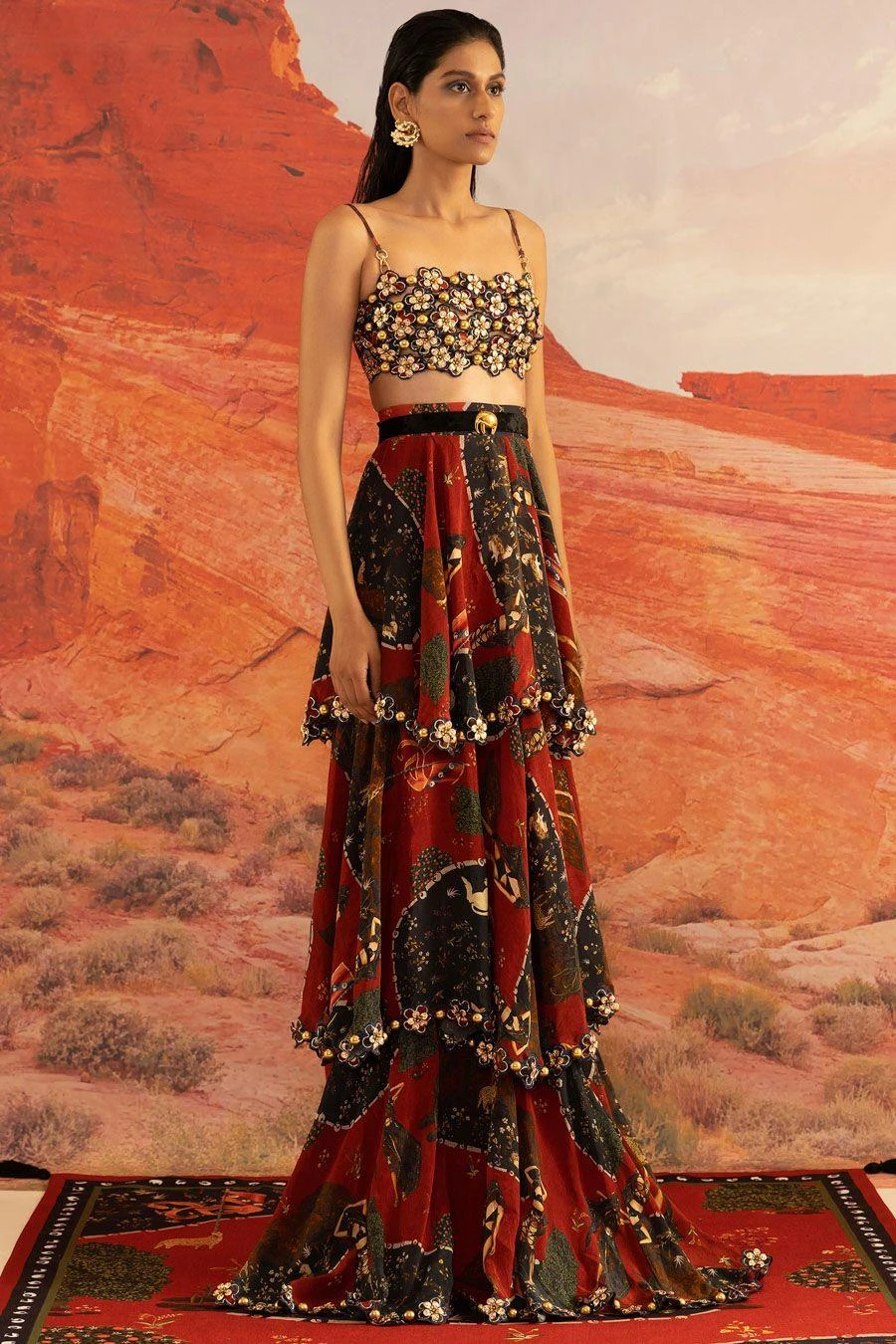 Shivan & Narresh Wildings Layered Bohemian Skirt With A Bustier 4 Shivan & Narresh Wildings Layered Bohemian Skirt With A Bustier - Image 2