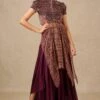 Tarun Tahiliani Regal Plum Silk-Velvet Digital Print Co-Ord Set -Inca Sales Store 71223tt7 1