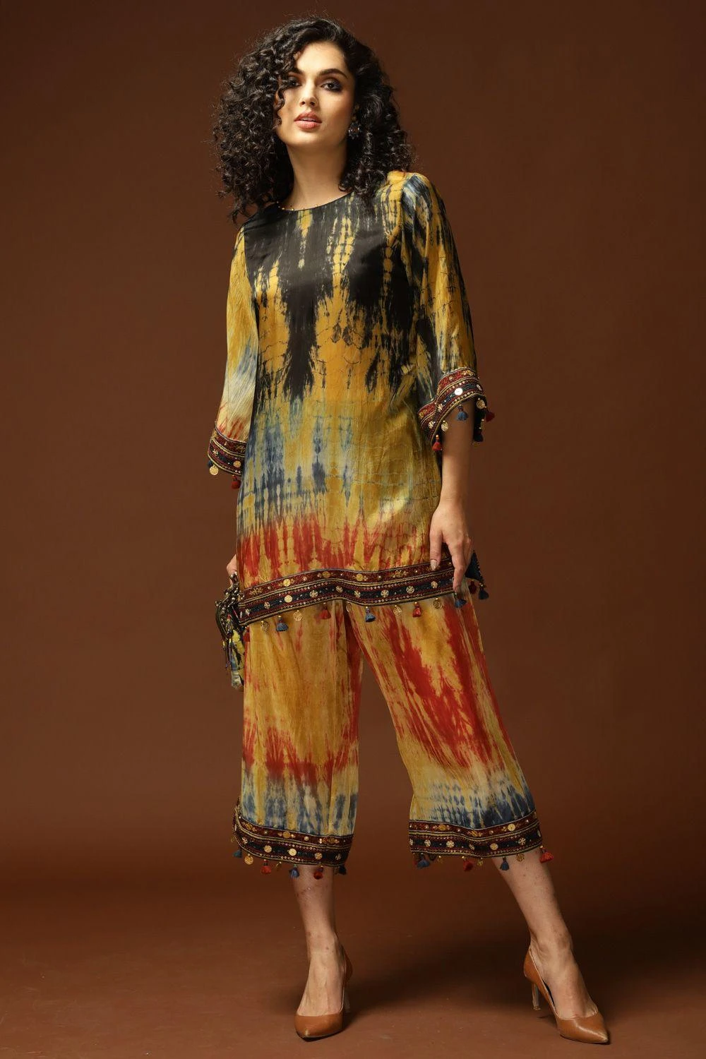 CAPISVIRLEO Multi-coloured Tie & Dye Kurta Set 3 CAPISVIRLEO Multi-coloured Tie & Dye Kurta Set