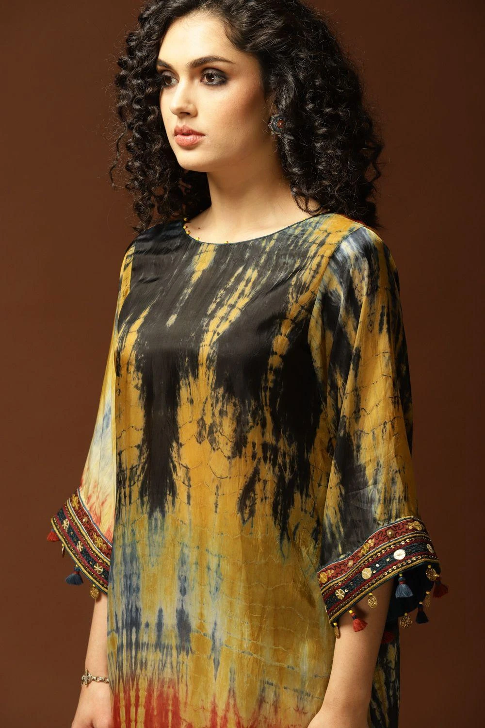 CAPISVIRLEO Multi-coloured Tie & Dye Kurta Set 6 CAPISVIRLEO Multi-coloured Tie & Dye Kurta Set - Image 4