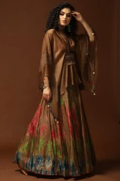 CAPISVIRLEO Brown Tie & Dye Lehenga Set -Inca Sales Store 71cap24 3