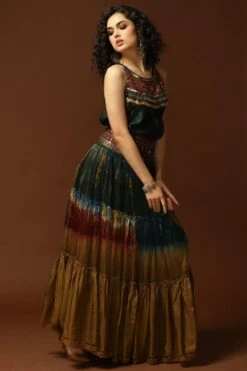CAPISVIRLEO Ombre Tie & Dye Tiered Skirt 7 CAPISVIRLEO Ombre Tie & Dye Tiered Skirt -Inca Sales Store 71cap25 3