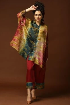 Best Seller 17 CAPISVIRLEO Multi-coloured Silk Kaftan Set