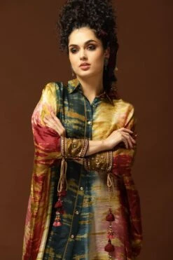 CAPISVIRLEO Multi-coloured Silk Kaftan Set -Inca Sales Store 71cap42 4