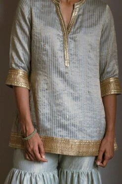 Shorshe Pale Blue Hand Embellished Gharara Set -Inca Sales Store 7323sho14 4