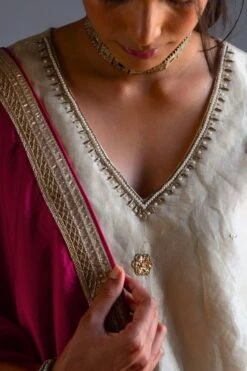 Shorshe Ivory Hand Embellished Kurta & Gharara Set -Inca Sales Store 7323sho16 6