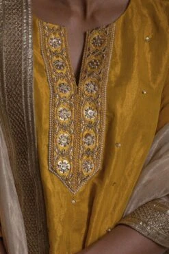 Shorshe Yellow Hand Embellished Gharara Set -Inca Sales Store 7323sho18 4