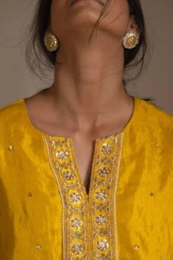 Shorshe Yellow Hand Embellished Gharara Set -Inca Sales Store 7323sho18 6