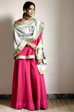 Shorshe Pale Blue Handwoven Dupatta