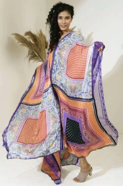 CAPISVIRLEO Printed Kaftan With Organza & Lace Details 9 CAPISVIRLEO Printed Kaftan With Organza & Lace Details -Inca Sales Store 75ca13 3