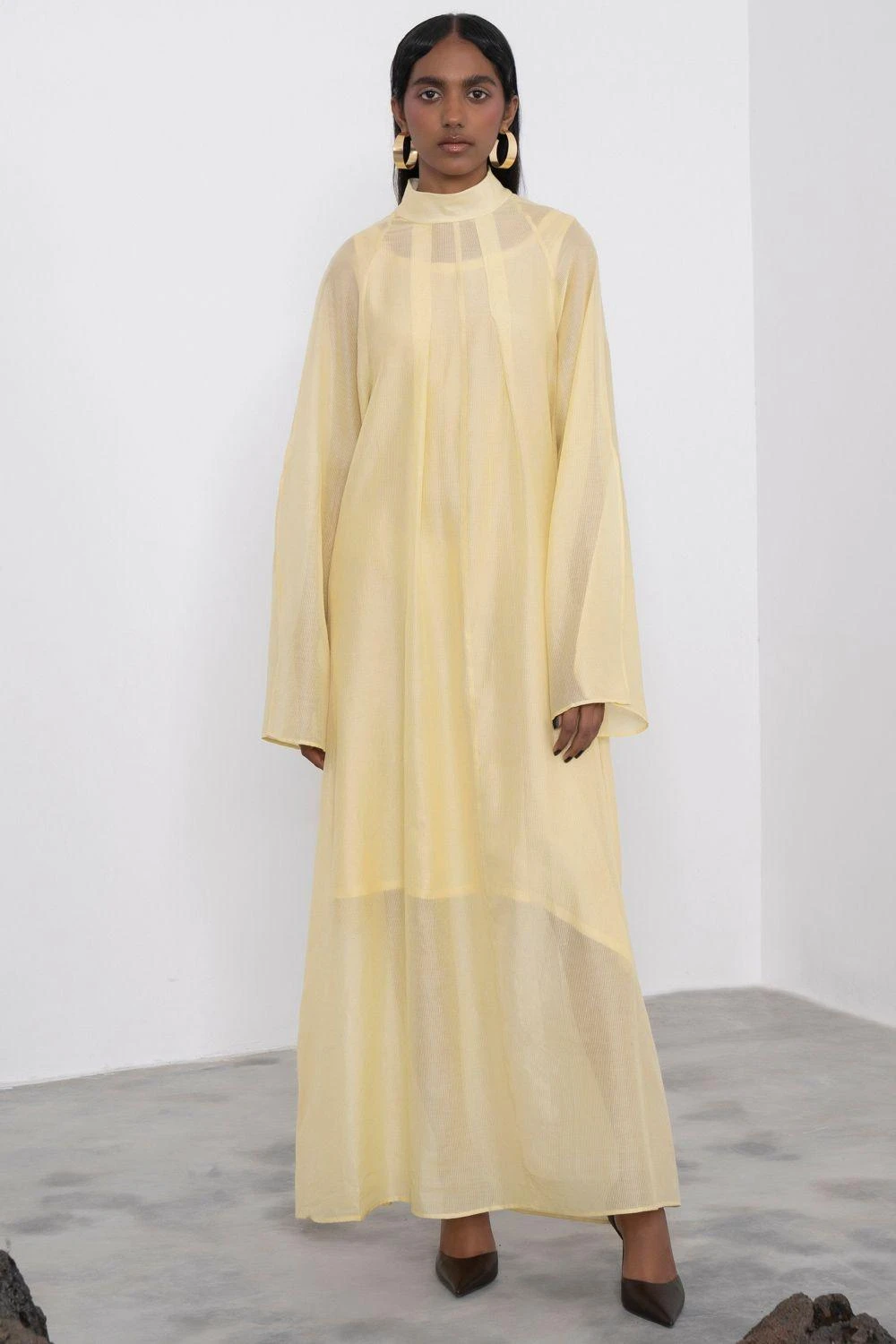 Corpora Studio Cream Yellow Pinstripe Dress 3 Corpora Studio Cream Yellow Pinstripe Dress