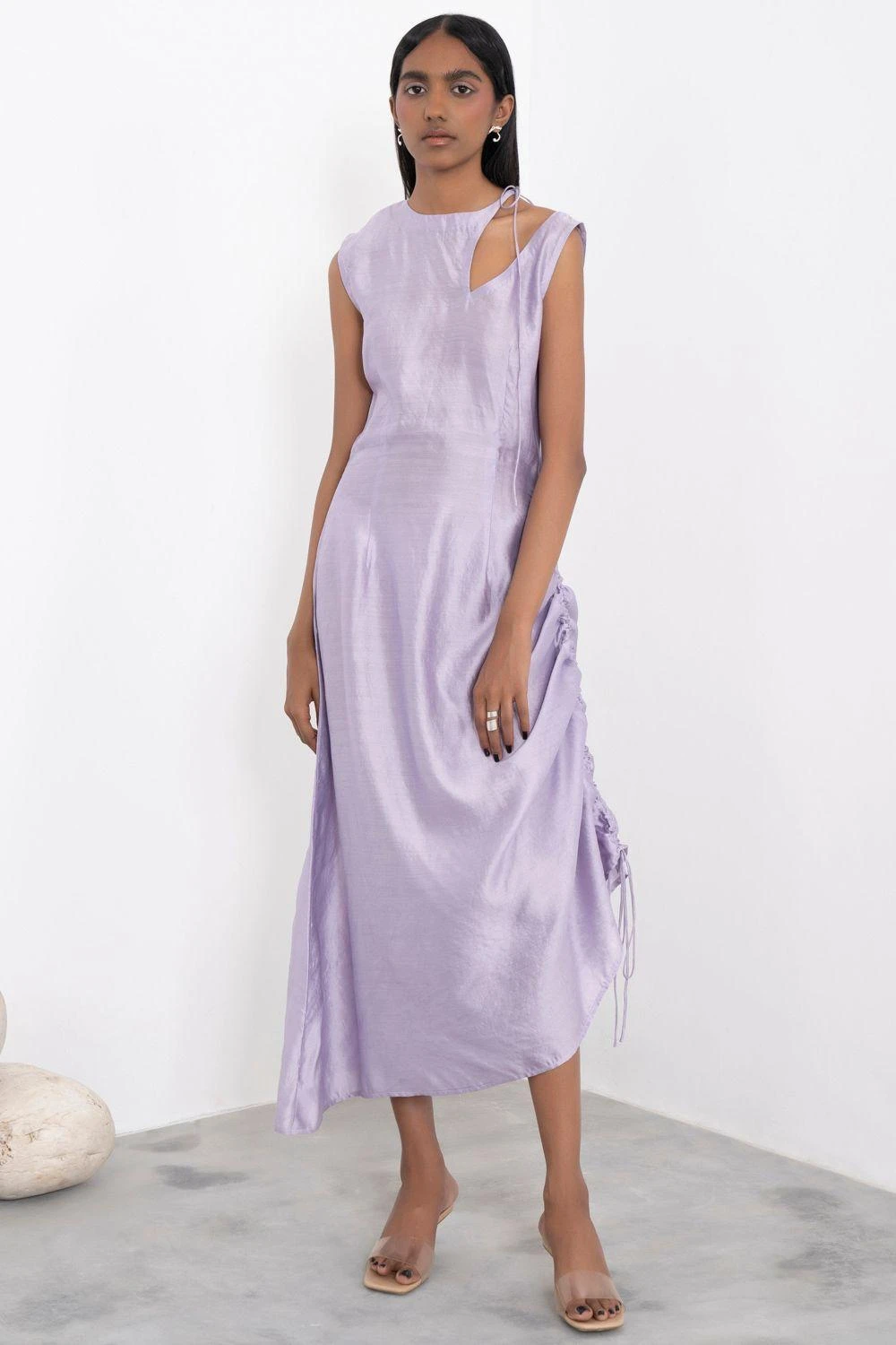 Corpora Studio Lilac Silk Dress With Cut Out Detail 3 Corpora Studio Lilac Silk Dress With Cut Out Detail