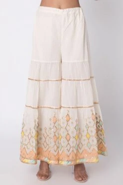 Gopi Vaid White Sleeveless Kurta And Sharara Set -Inca Sales Store 761 w 3