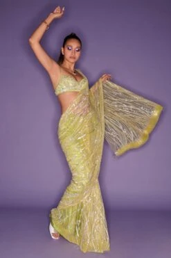 Dilnaz Citrus Sequinned Bustier