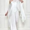 Dilnaz Frost White Layered Jumpsuit