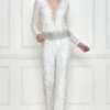 Dilnaz Frost White Sequinned Jumpsuit -Inca Sales Store 7723diz69 1