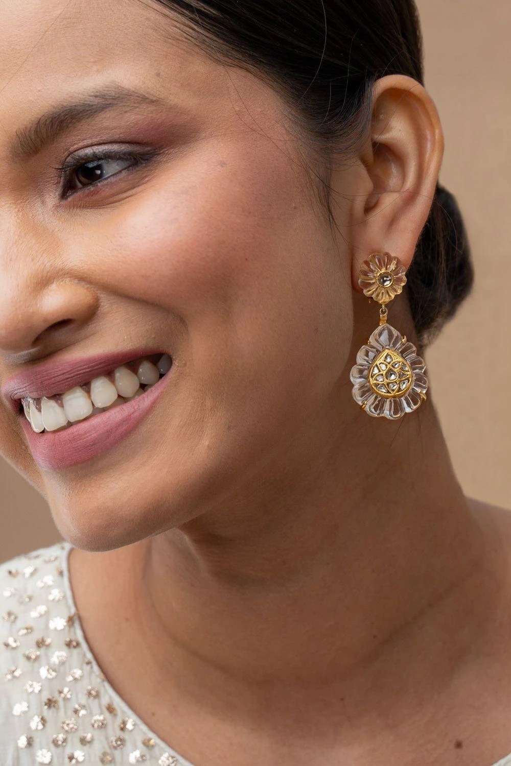 Zayn By Sunena Noor Hand Carved Crystal Earrings 5 Zayn By Sunena Noor Hand Carved Crystal Earrings - Image 3