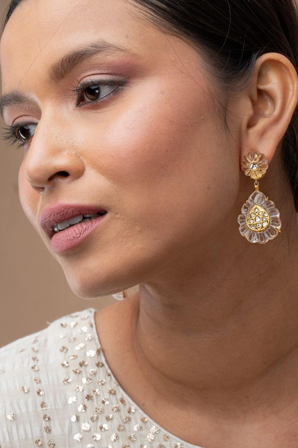 Zayn By Sunena Noor Hand Carved Crystal Earrings 6 Zayn By Sunena Noor Hand Carved Crystal Earrings - Image 4