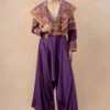Debyani Purple Embellished Jacket & Dhoti Set