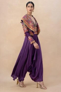 Debyani Purple Embellished Jacket & Dhoti Set 8 Debyani Purple Embellished Jacket & Dhoti Set -Inca Sales Store 7923di2 2
