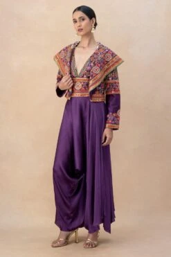 Debyani Purple Embellished Jacket & Dhoti Set 9 Debyani Purple Embellished Jacket & Dhoti Set -Inca Sales Store 7923di2 3