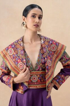 Debyani Purple Embellished Jacket & Dhoti Set 10 Debyani Purple Embellished Jacket & Dhoti Set -Inca Sales Store 7923di2 4