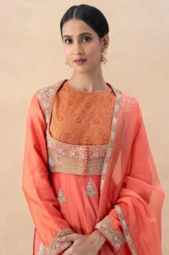 Debyani Peach Embellished Kalidar Anarkali Set -Inca Sales Store 7923di4 4