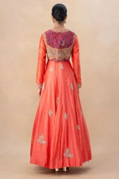 Debyani Peach Embellished Kalidar Anarkali Set -Inca Sales Store 7923di4 5