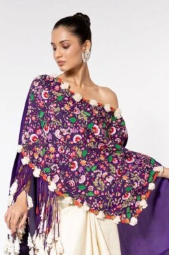 Anamika Khanna Purple Embellished Cape Set -Inca Sales Store 811ak2 4