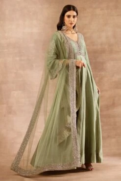 Jayanti Reddy Mint Green Embellished Anarkali Set