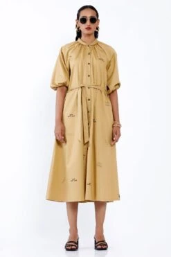 SNOB Printed Cotton Midi Dress