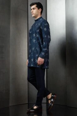 Rohit Gandhi + Rahul Khanna Men Marine Rolling Boxes Digital Printed Kurta -Inca Sales Store 8124rgrk35 2