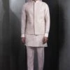 Rohit Gandhi + Rahul Khanna Men Pastel Pink Geometric Embroidered Bundi 1 Rohit Gandhi + Rahul Khanna Men Pastel Pink Geometric Embroidered Bundi -Inca Sales Store 8124rgrk4 1