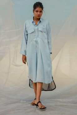 Bennch Blue Window-leaf Printed Dress