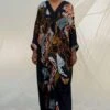 Bennch Black Window Leaf Printed Kaftan 1 Bennch Black Window Leaf Printed Kaftan -Inca Sales Store 8323be22 1