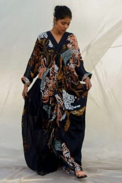 Bennch Black Window Leaf Printed Kaftan -Inca Sales Store 8323be22 3