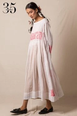 Injiri White Chikankaari Dress -Inca Sales Store 84inj9 3 1