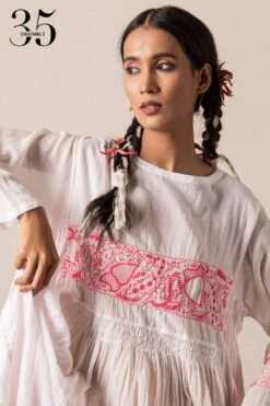 Injiri White Chikankaari Dress -Inca Sales Store 84inj9 4 1