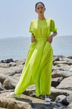 Mati Neon Green Sphara Jumpsuit