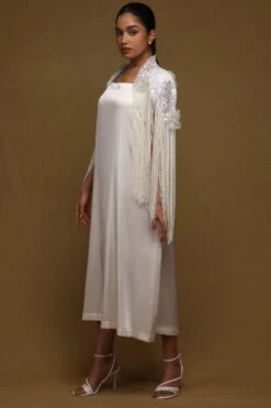 Shriya Som Ivory Fringe Capelet
