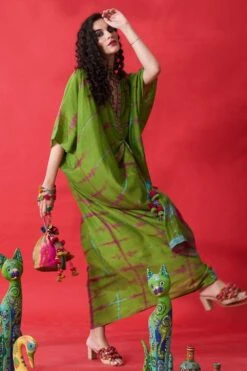 CAPISVIRLEO Green Kaftan Dress -Inca Sales Store 88cap18 3