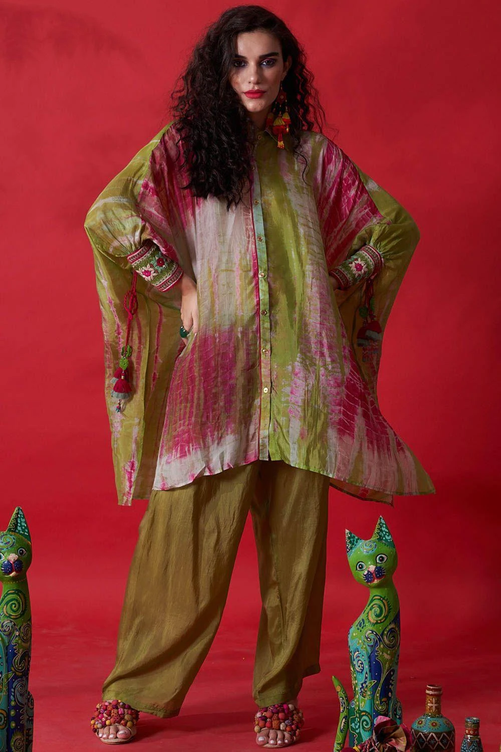 CAPISVIRLEO Green Tie Dye Co-ord Set 3 CAPISVIRLEO Green Tie Dye Co-ord Set