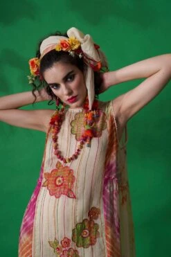 CAPISVIRLEO Ivory Tie Dye Flared Dress -Inca Sales Store 88cap40 5