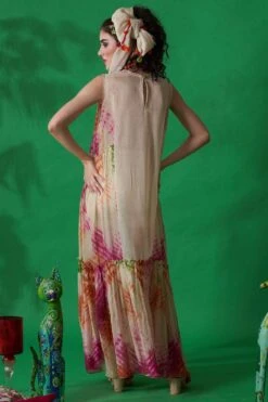 CAPISVIRLEO Ivory Tie Dye Flared Dress -Inca Sales Store 88cap40 6
