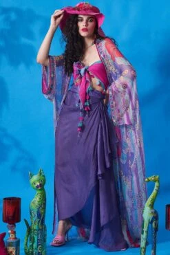 CAPISVIRLEO Purple Chiffon Cover Up