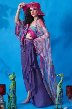 CAPISVIRLEO Purple Chiffon Cover Up -Inca Sales Store 88cap8 3